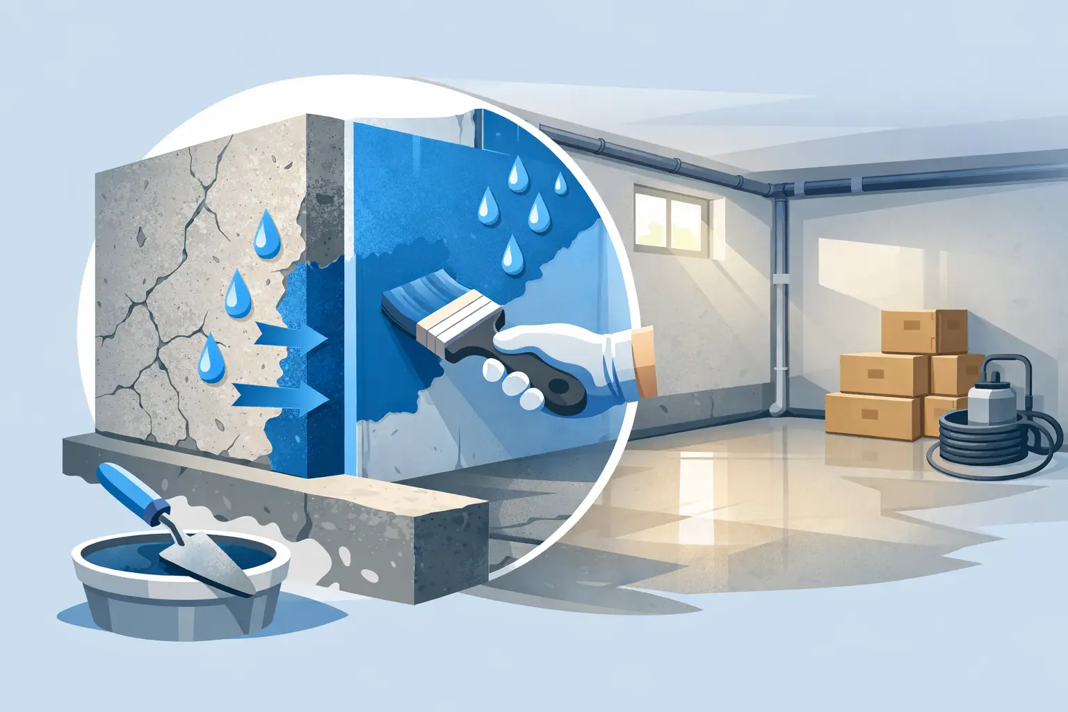 ბეტონის ჰიდროიზოლაცია შიგნიდან - სწორი მეთოდი