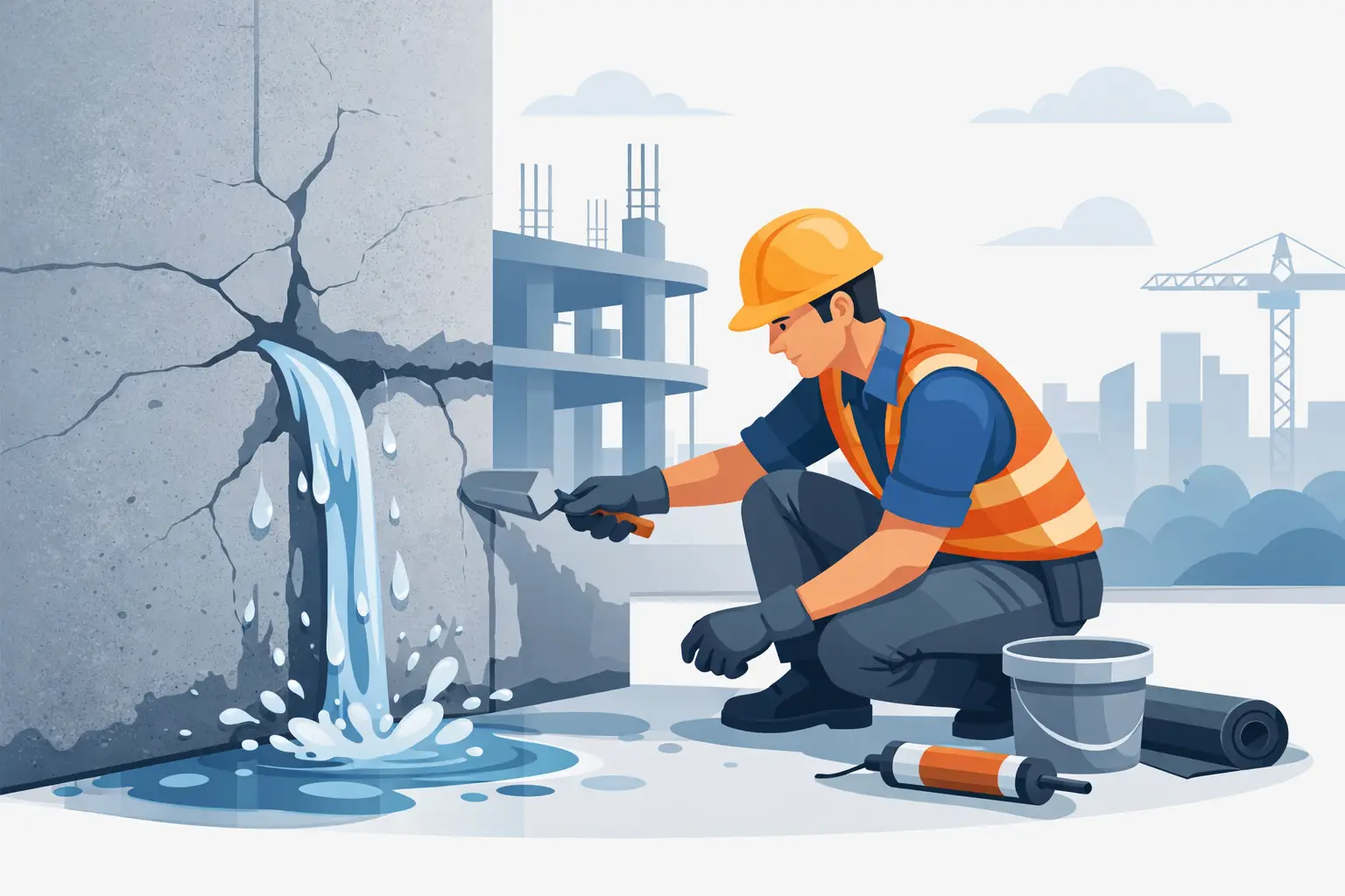 გაჟონვის შეჩერება ბეტონში სწორად