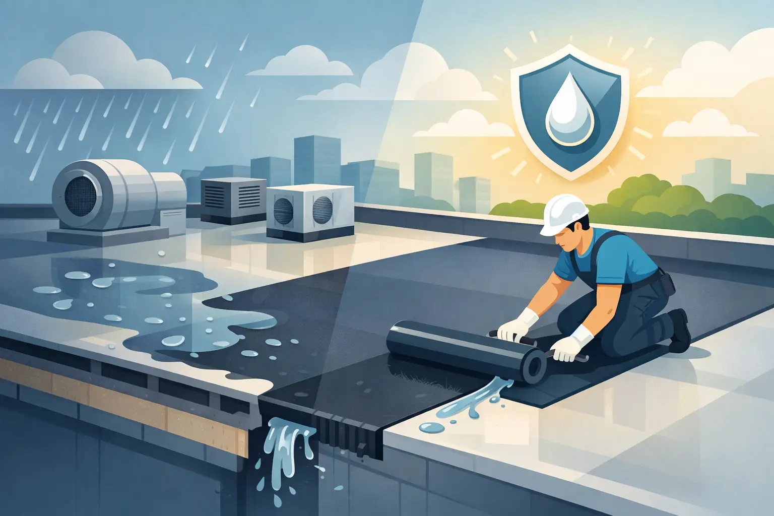 კომერციული სახურავის ჰიდროიზოლაციის გზამკვლევი